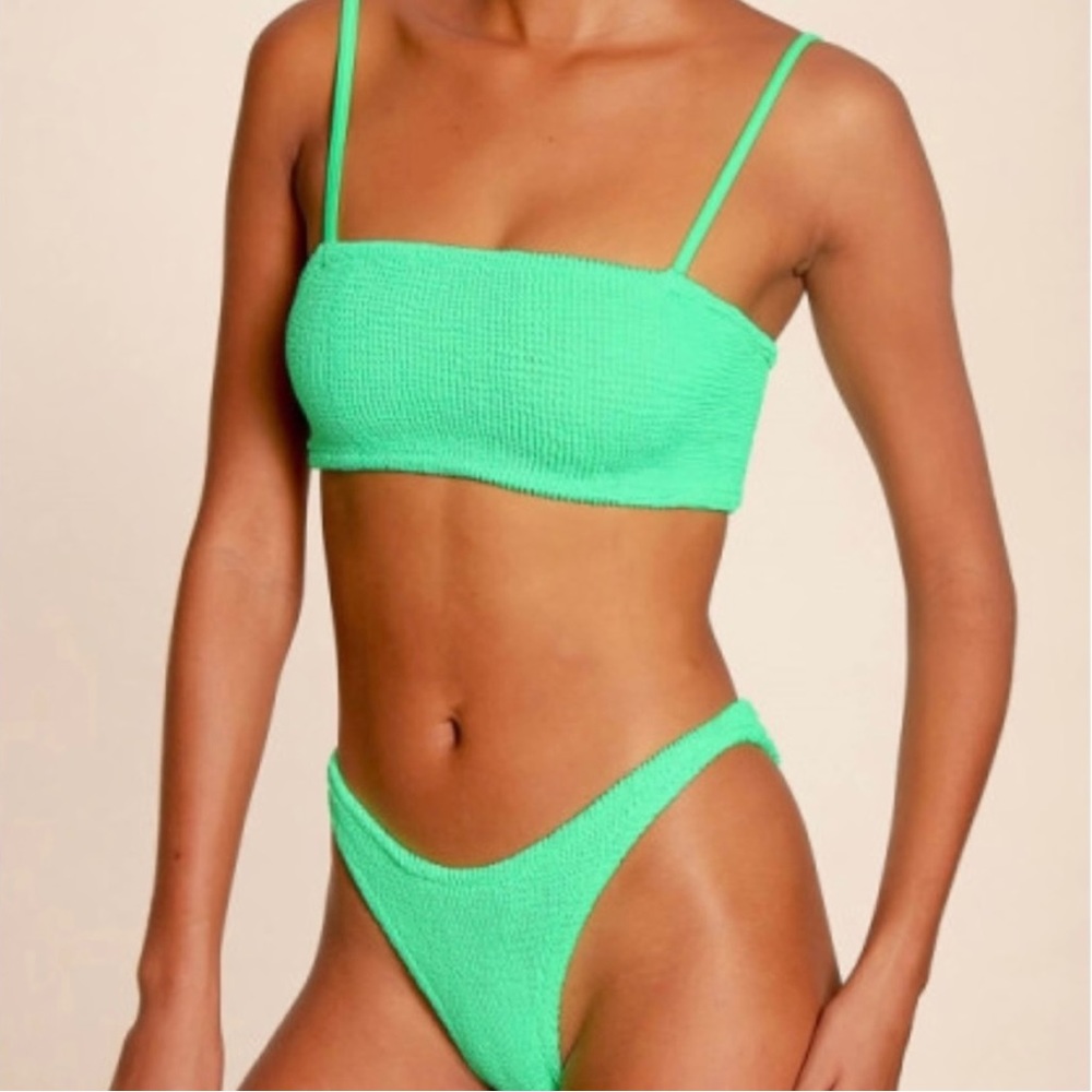 NWT hunza g Gigi crinkle bikini in lime one size - Picture 1 of 6